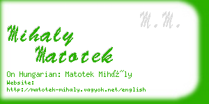 mihaly matotek business card